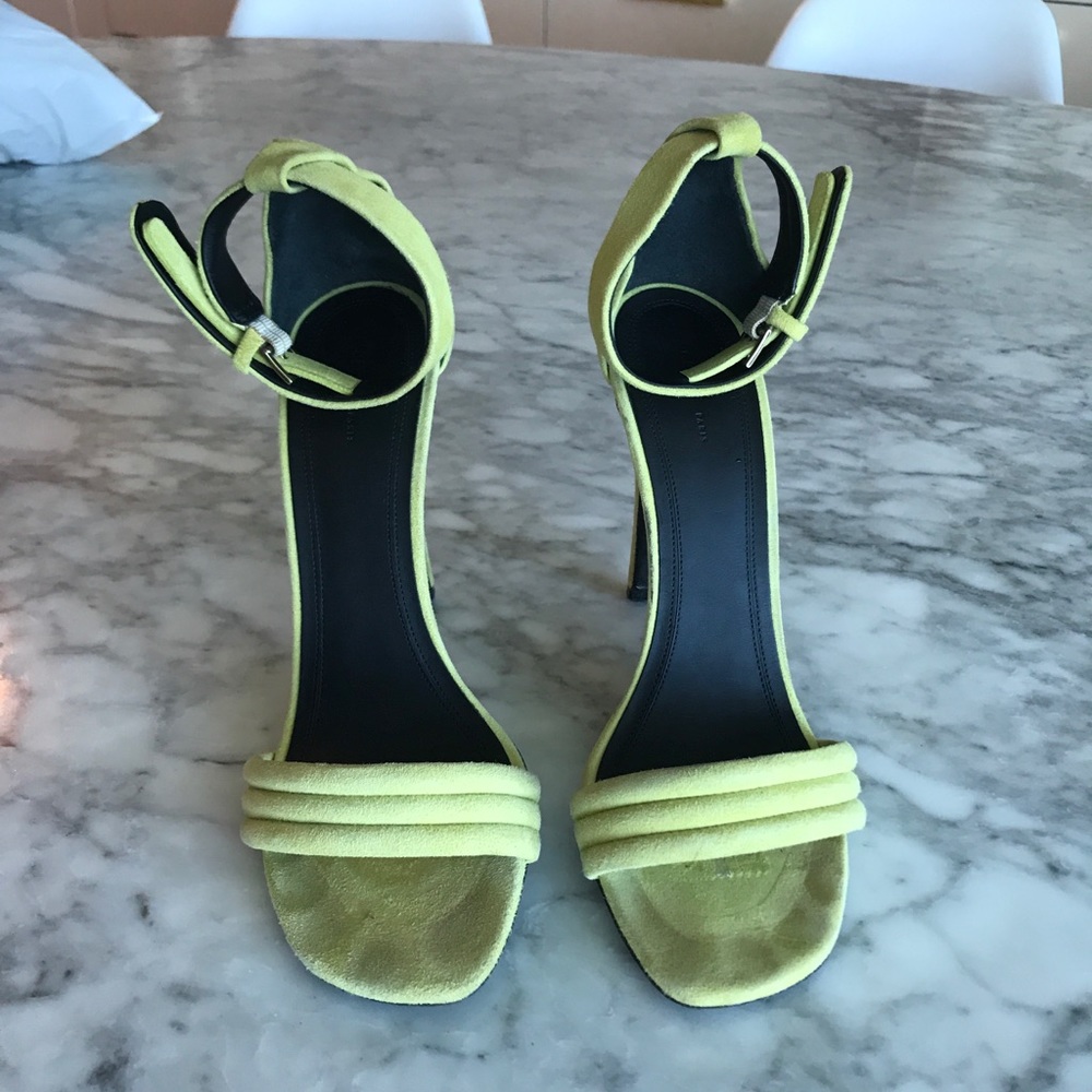 Celine yellow suede sandal